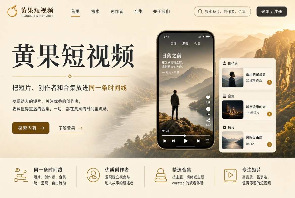 黄果短视频首页封面